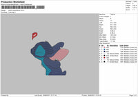 Stitch Couple Embroidery File 4 size