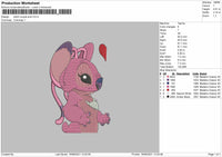 Stitch Couple Embroidery File 4 size
