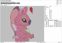 Stitch Couple Embroidery File 4 size