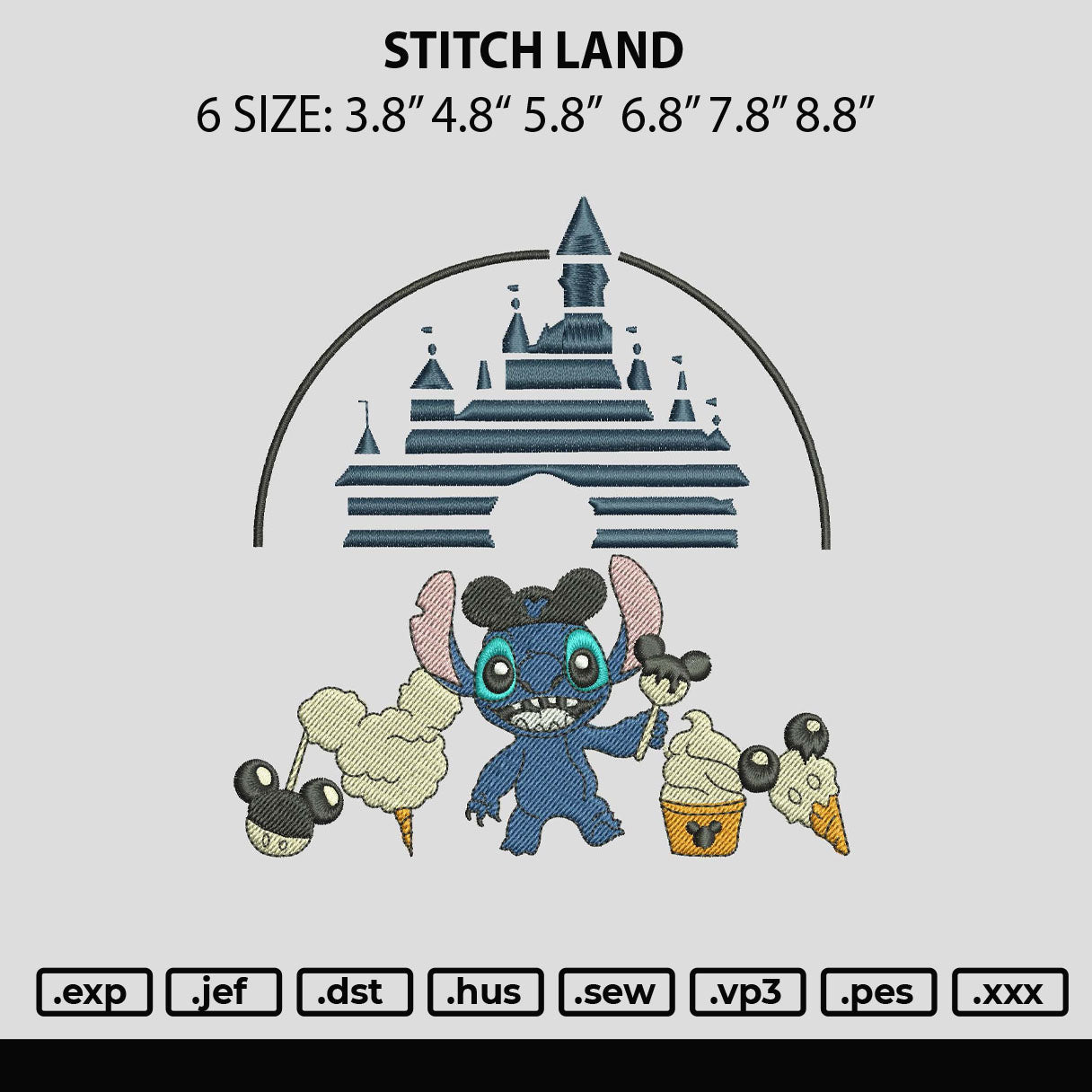 Stitch Land Embroidery File 6 sizes – Master Digitizer
