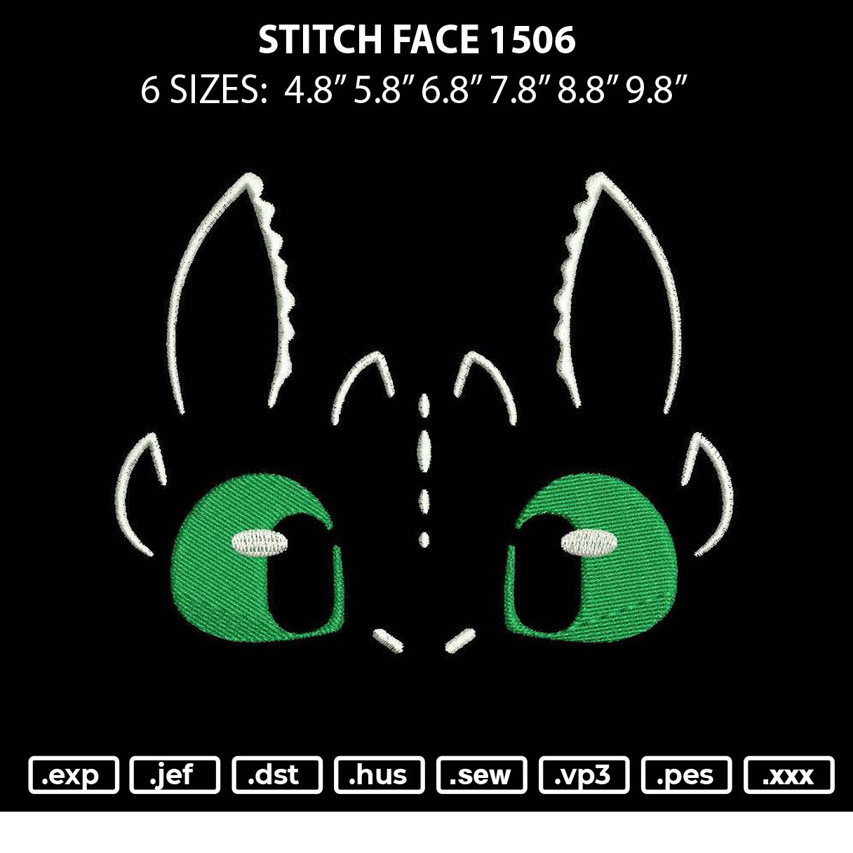 Stitch Face 1506 Embroidery File 6 sizes