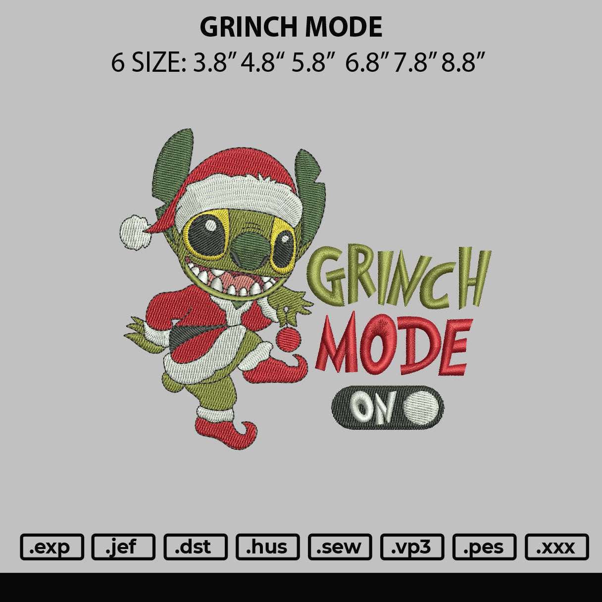 Glitch Mode Embroidery File 6 sizes