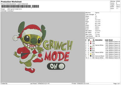 Glitch Mode Embroidery File 6 sizes