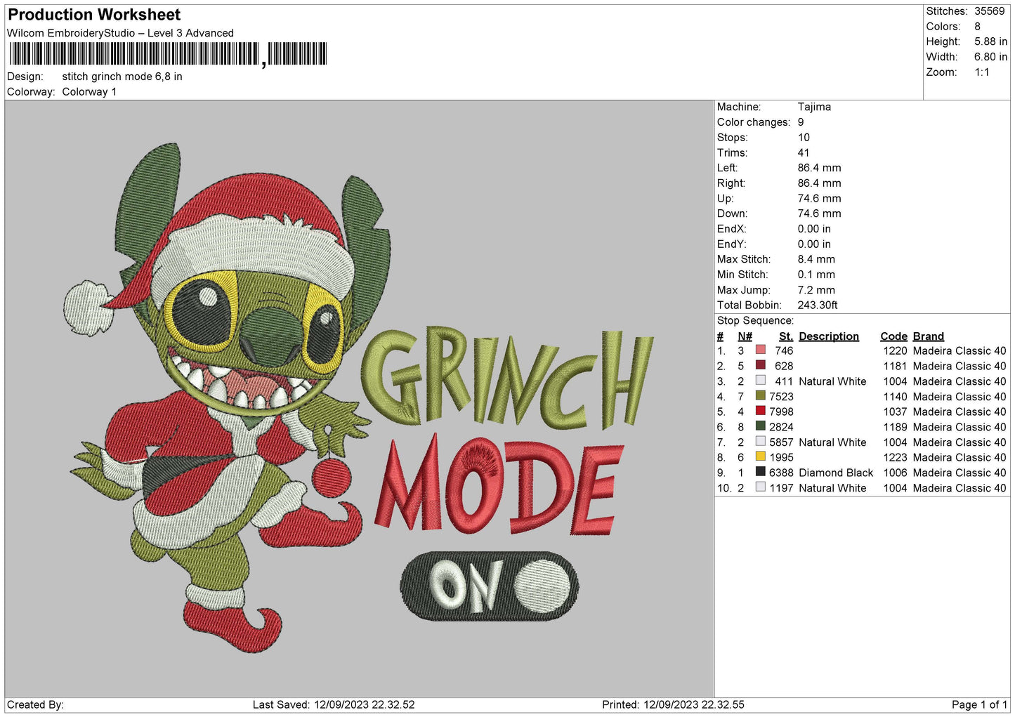 Glitch Mode Embroidery File 6 sizes
