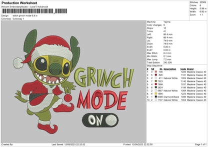 Glitch Mode Embroidery File 6 sizes
