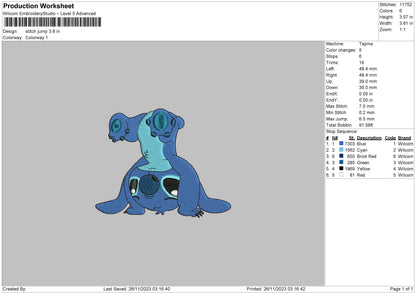 Stitch Jump Embroidery File 6 sizes