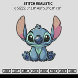 Stitch Realistic Embroidery File 6 sizes
