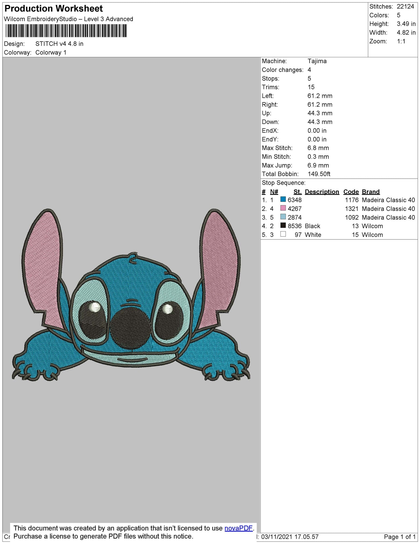 Stitch V4 Embroidery File 4 size