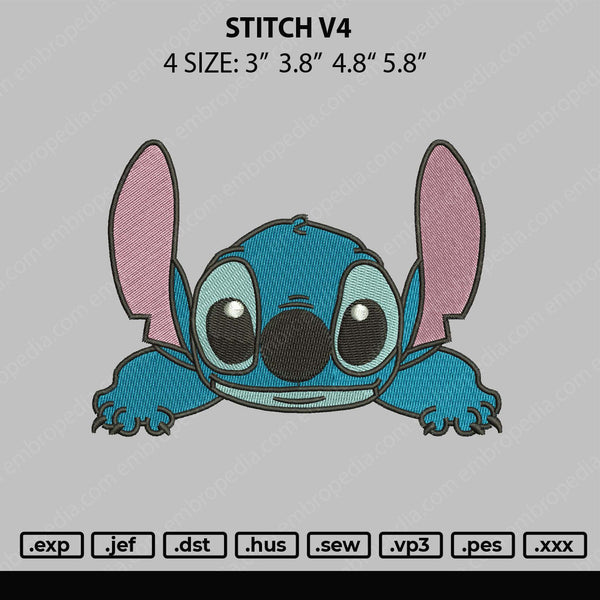 Stitch V4 Embroidery File 4 size