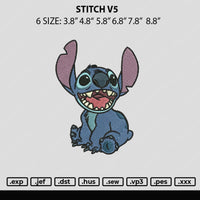 Stitch V5 Embroidery File 6 sizes