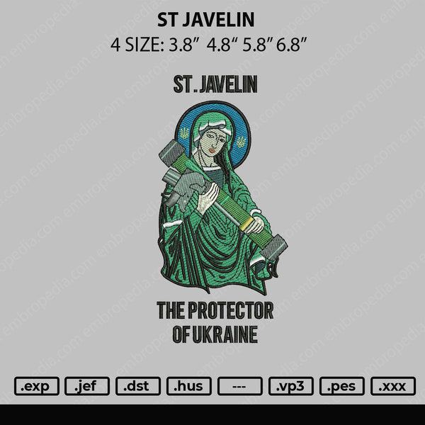 ST Jevelin Embroidery File 4 size