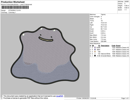 Stingray Embroidery File 4 size