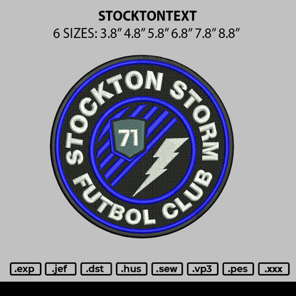 Stocktontext Embroidery File 6 sizes