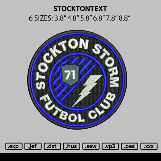 Stocktontext Embroidery File 6 sizes