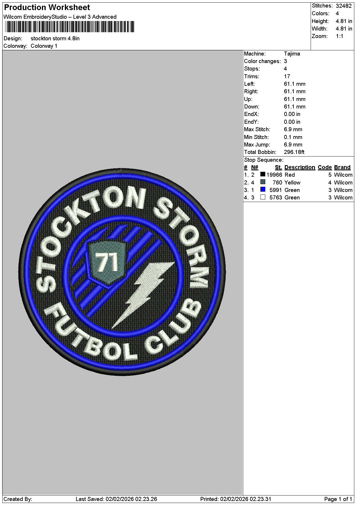 Stocktontext Embroidery File 6 sizes