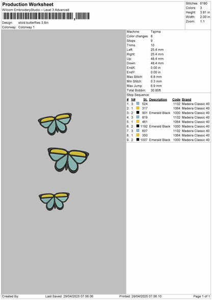 Stold Butterflies Embroidery File