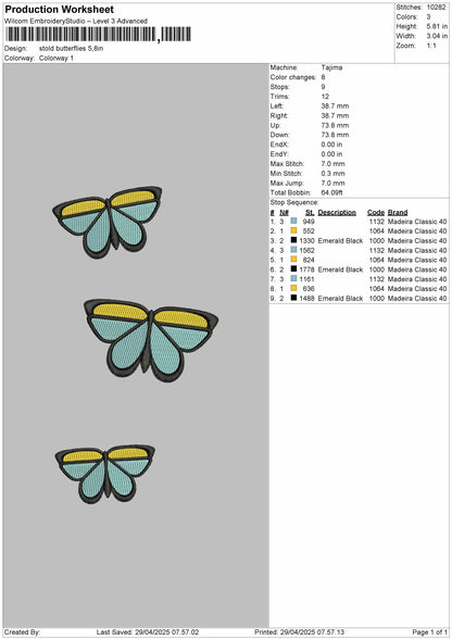 Stold Butterflies Embroidery File