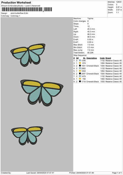 Stold Butterflies Embroidery File