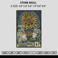 Stone Skull Embroiery File 6 sizes