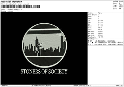 Stoners Embroidery File 6 sizes