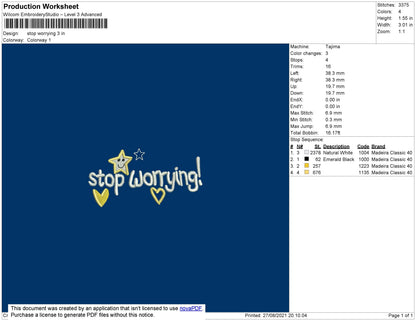 Live In The Moment Embroidery File 3 size 3 File