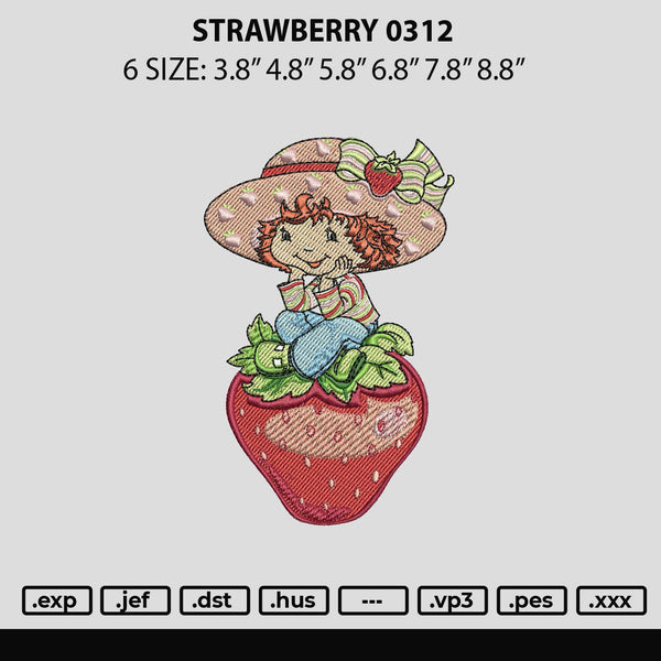 Strawberry 0312 Embroidery File 6 sizes