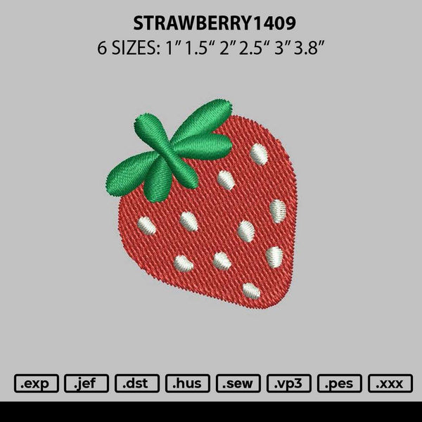 Strawberry 1409 Embroidery File 6 sizes