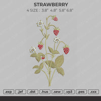 Strawberry Embroidery File 4 size