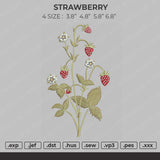 Strawberry Embroidery File 4 size