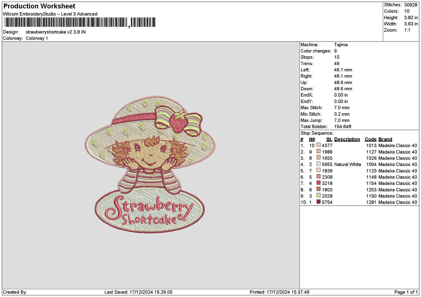 Strawberry1712 Emrbroidery File 6 sizes