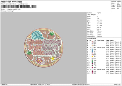 Strawberrycircle01 Embroidery File 6 sizes