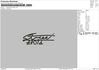 Street Text Embroidery File 6 sizes
