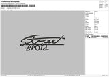 Street Text Embroidery File 6 sizes