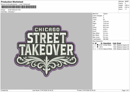 Street Text Embroidery Machine Design File 6 sizes