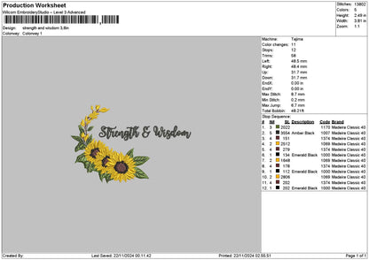 Wisdomtext01 Embroidery File 6 sizes