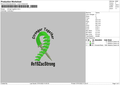 Stronger Together Embroidery File 4 size