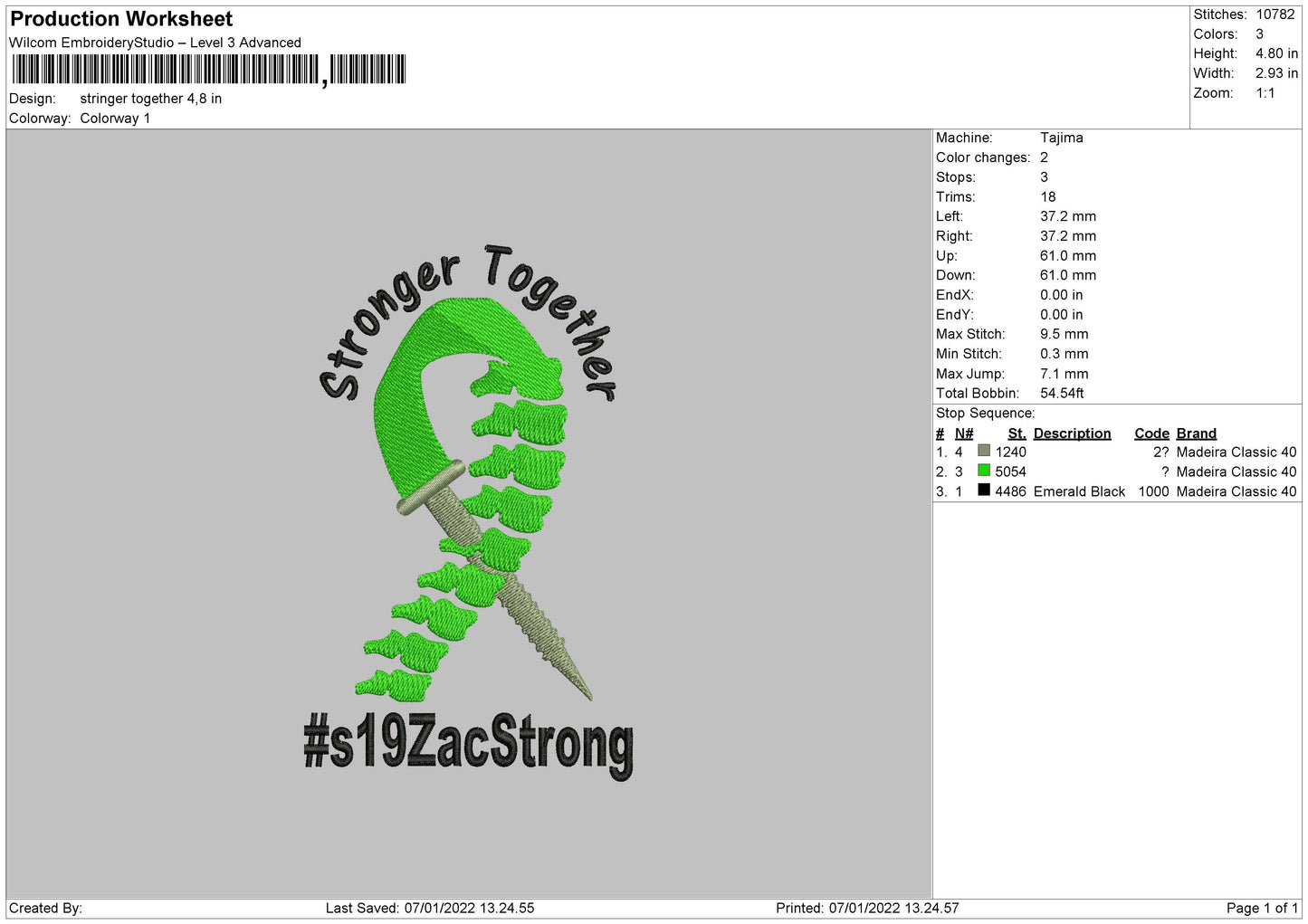 Stronger Together Embroidery File 4 size