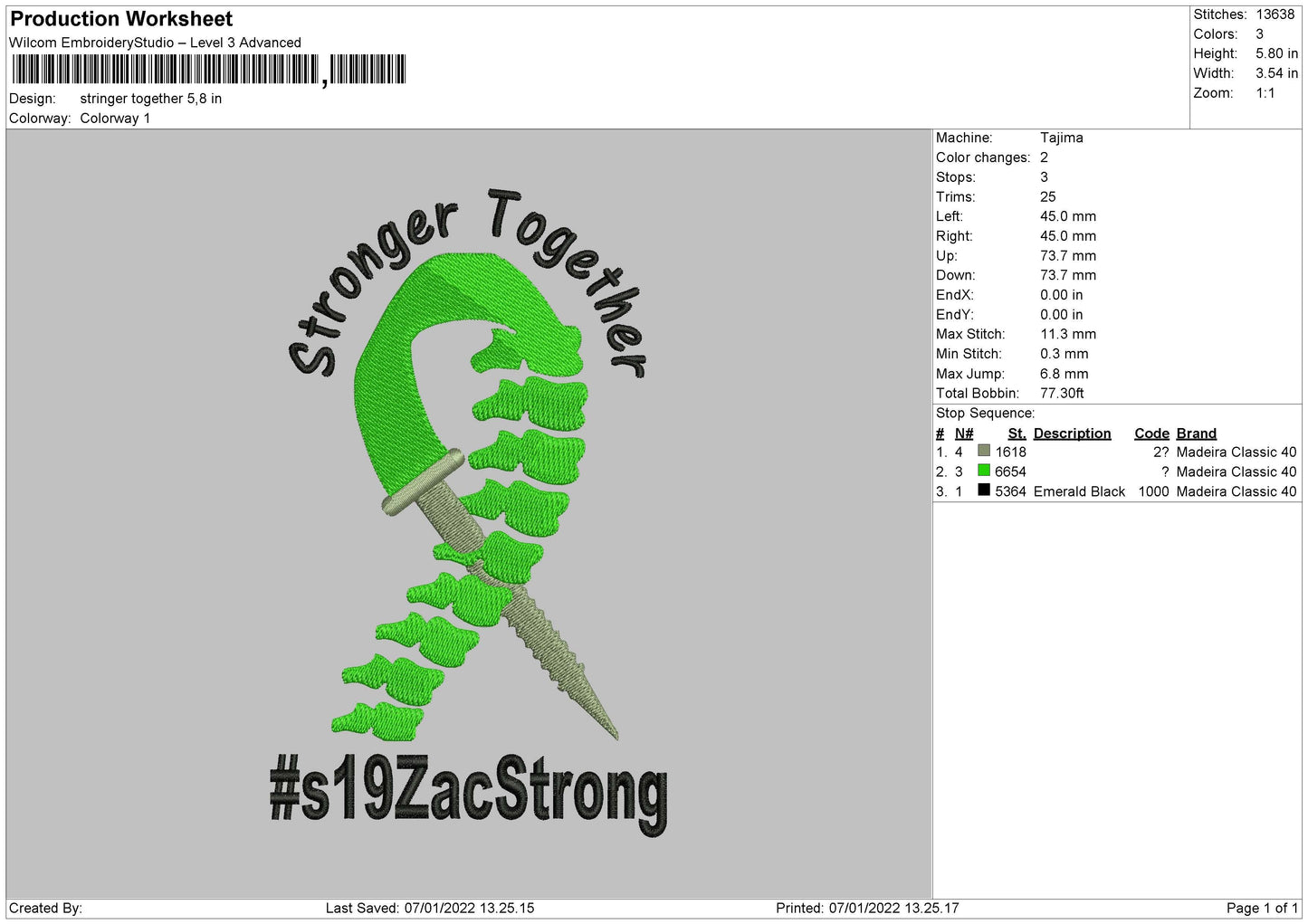 Stronger Together Embroidery File 4 size