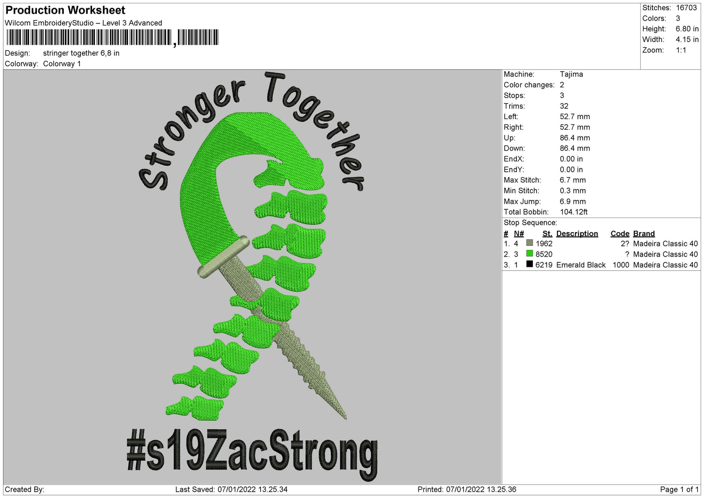 Stronger Together Embroidery File 4 size