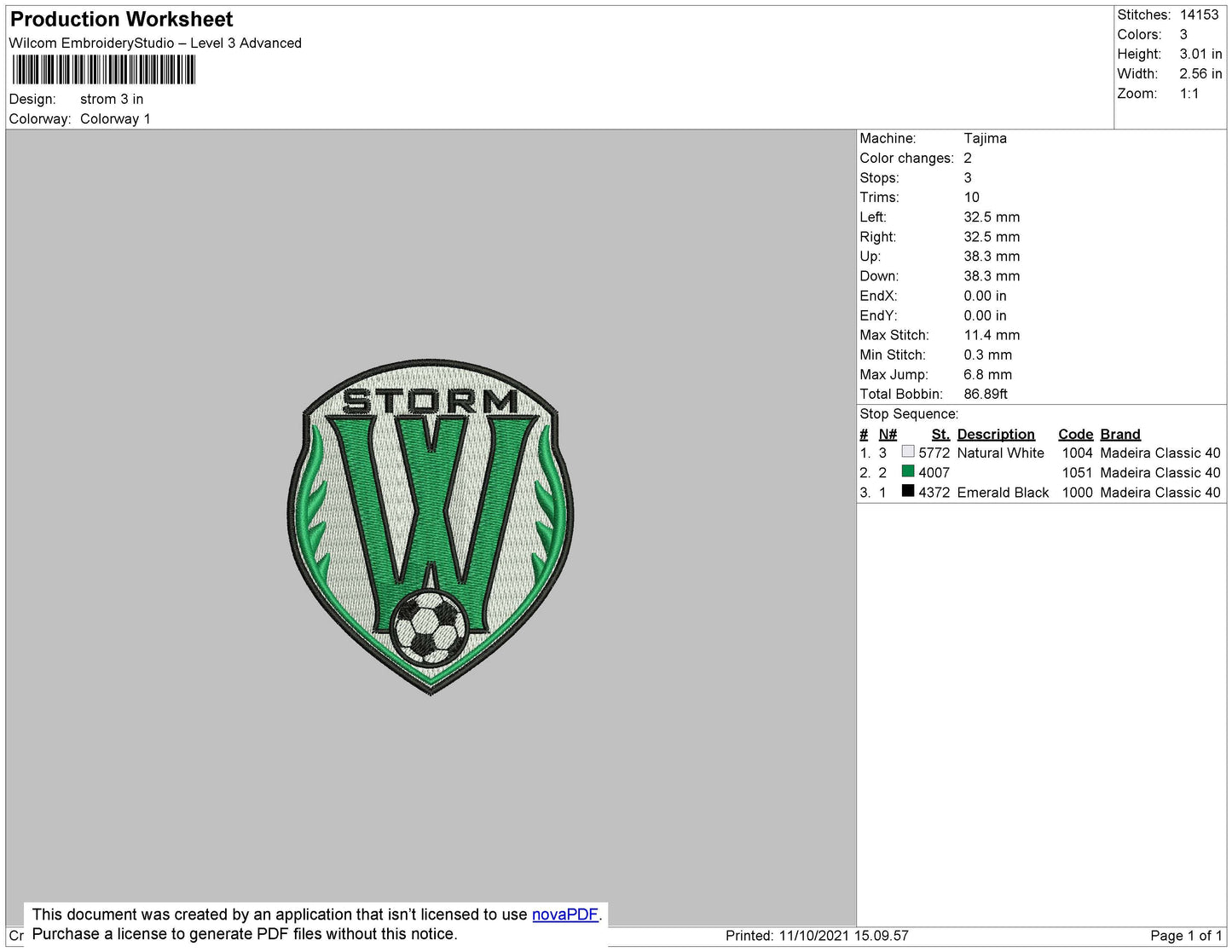 Storm Embroidery File 4 size