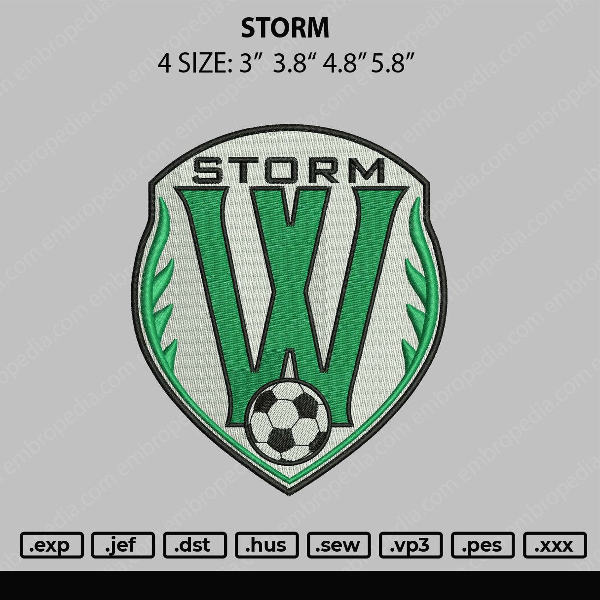 Storm Embroidery File 4 size