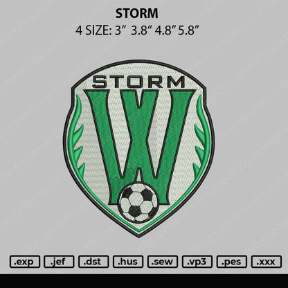Storm Embroidery File 4 size