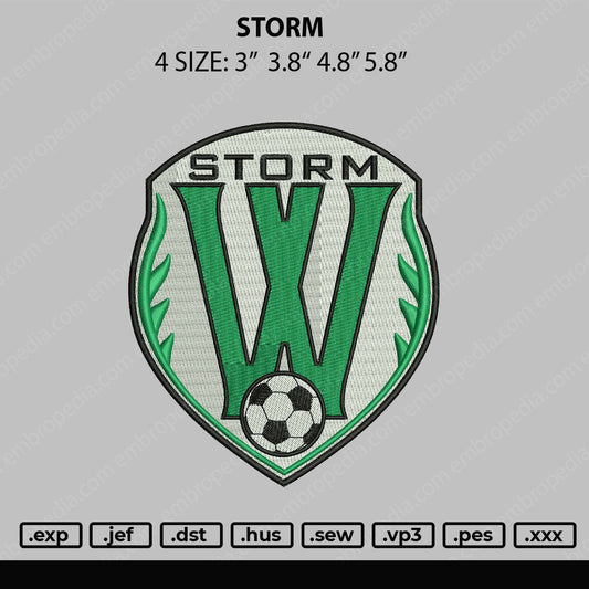 Storm Embroidery File 4 size
