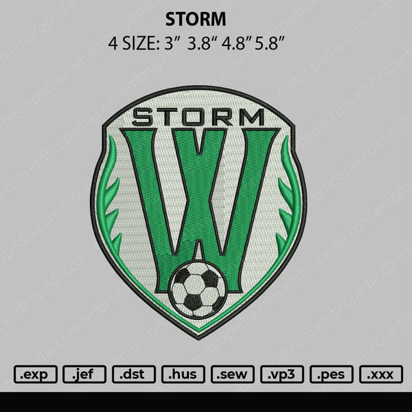 Storm Embroidery File 4 size