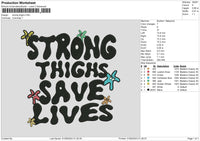 Strong Text 0109 Embroidery File 6 sizes
