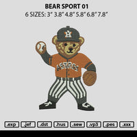 Bear Sport 01 Embroidery File 6 sizes