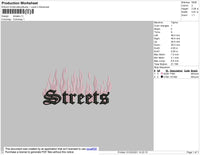 Streets Text Embroidery File 4 size