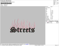 Streets Text Embroidery File 4 size