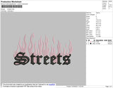 Streets Text Embroidery File 4 size