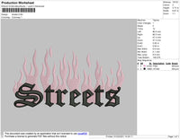 Streets Text Embroidery File 4 size